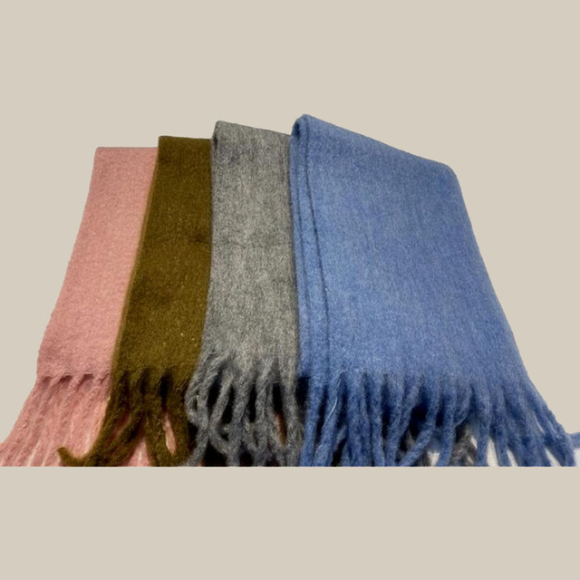 Solid Wool Blend Woven Scarf