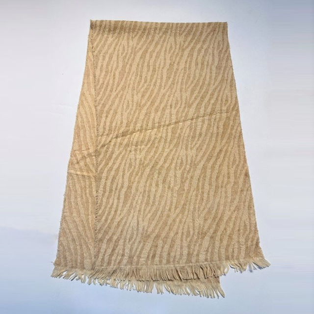 Zebra Printed Wool Blend Woven Scarf