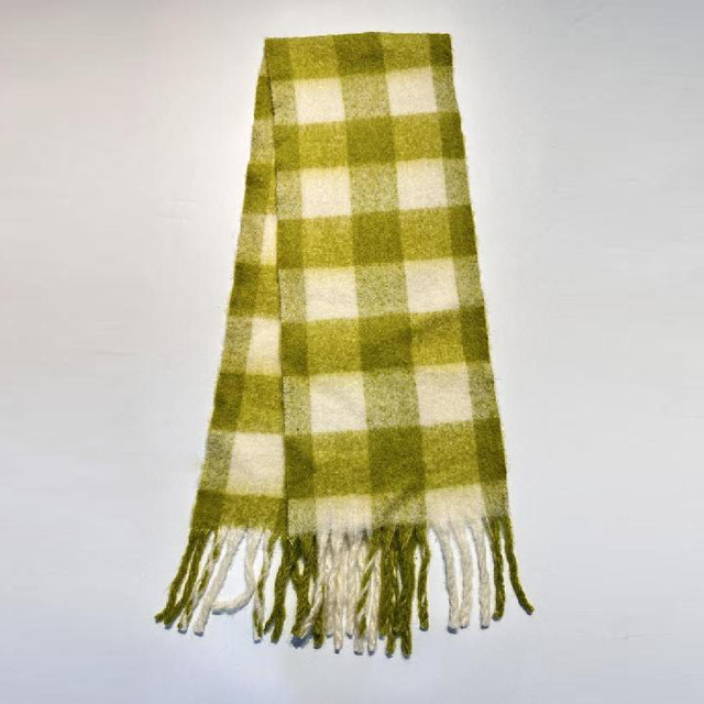 Plaid Wool Blend Woven Scarf